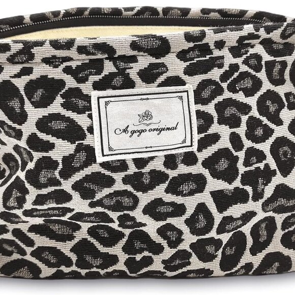Leopard Makeup Bag Organizer Cosmetic Bags for Women and Girls,Travel Toiletry B - Picture 1 of 6